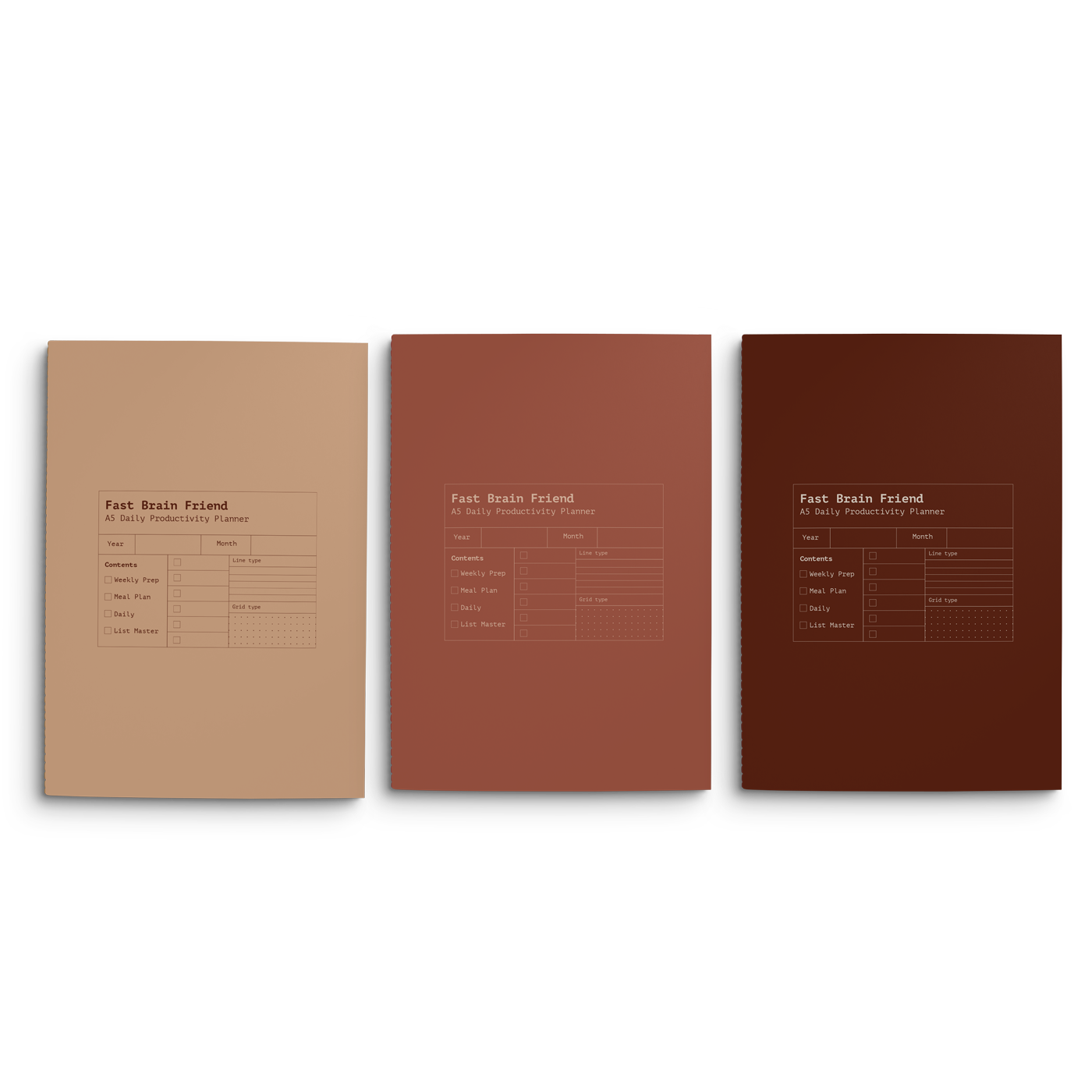 Fast Brain Daily Productivity Planners - Quarterly Set