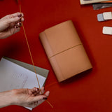 Refillable Folio - SADDLE BROWN TRIFOLD