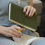 Refillable Notebook Folio - Olive Green