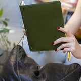 Refillable Notebook Folio - Olive Green