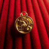 capricorn pendant on a red textured background