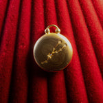 Gold Pendant on a Taurus Constellation on a red textured background