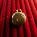 Gold Pendant on a Taurus Constellation on a red textured background