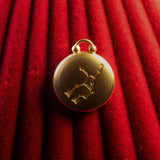 Gold Pendant with a Virgo Constellation on a red textured background