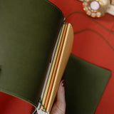 Refillable Folio - OLIVE GREEN TRIFOLD
